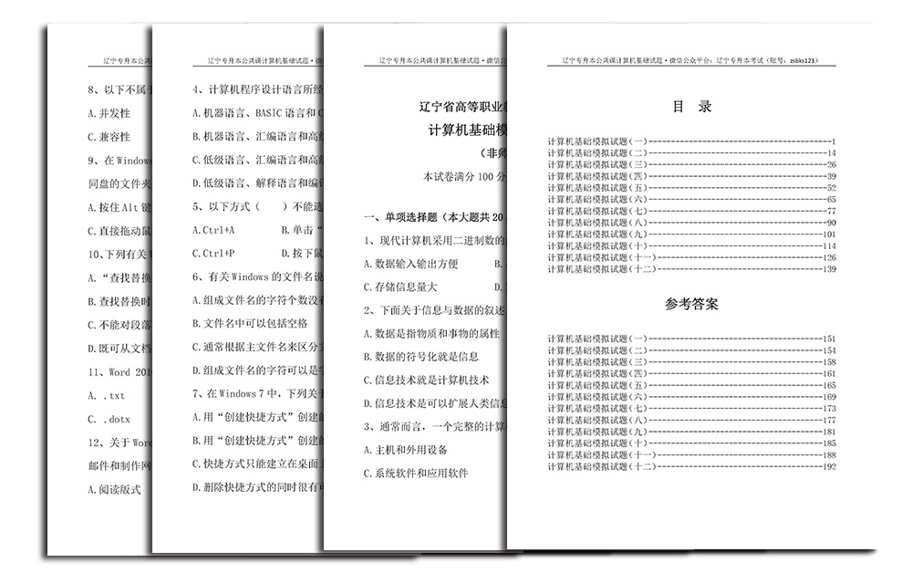 计算机基础12套卷