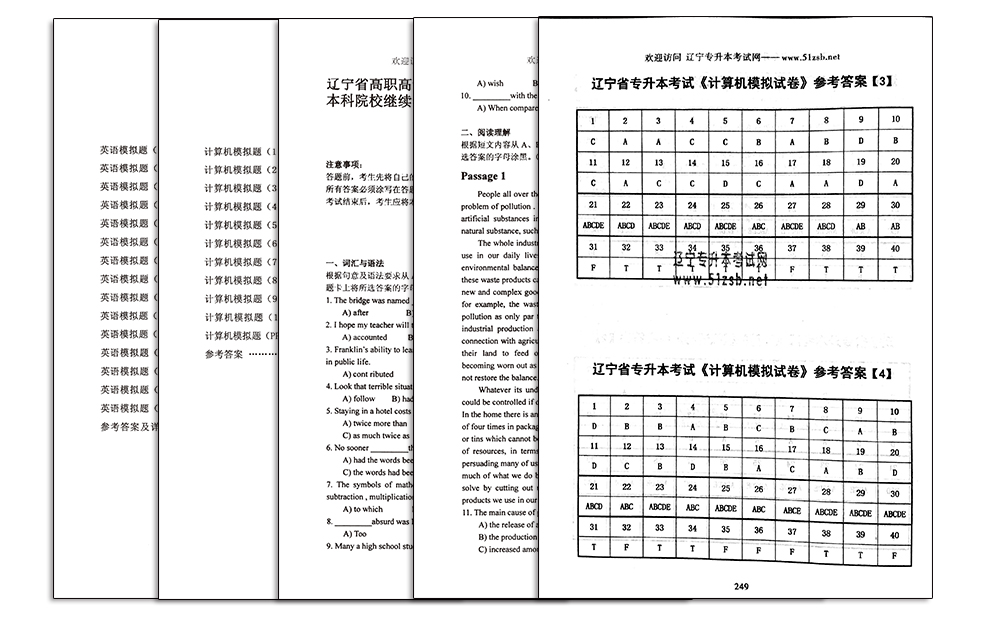 计算机英语考前模拟题内容页面