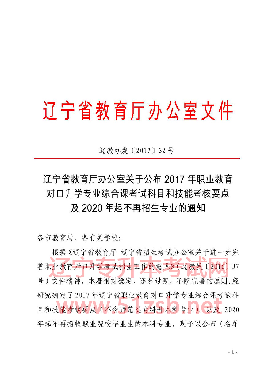 2020年辽宁专升本不招生的专业